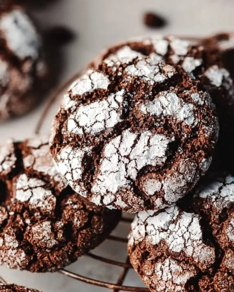 Baking gluten free chocolate crinkle cookies with powdered sugar dusting