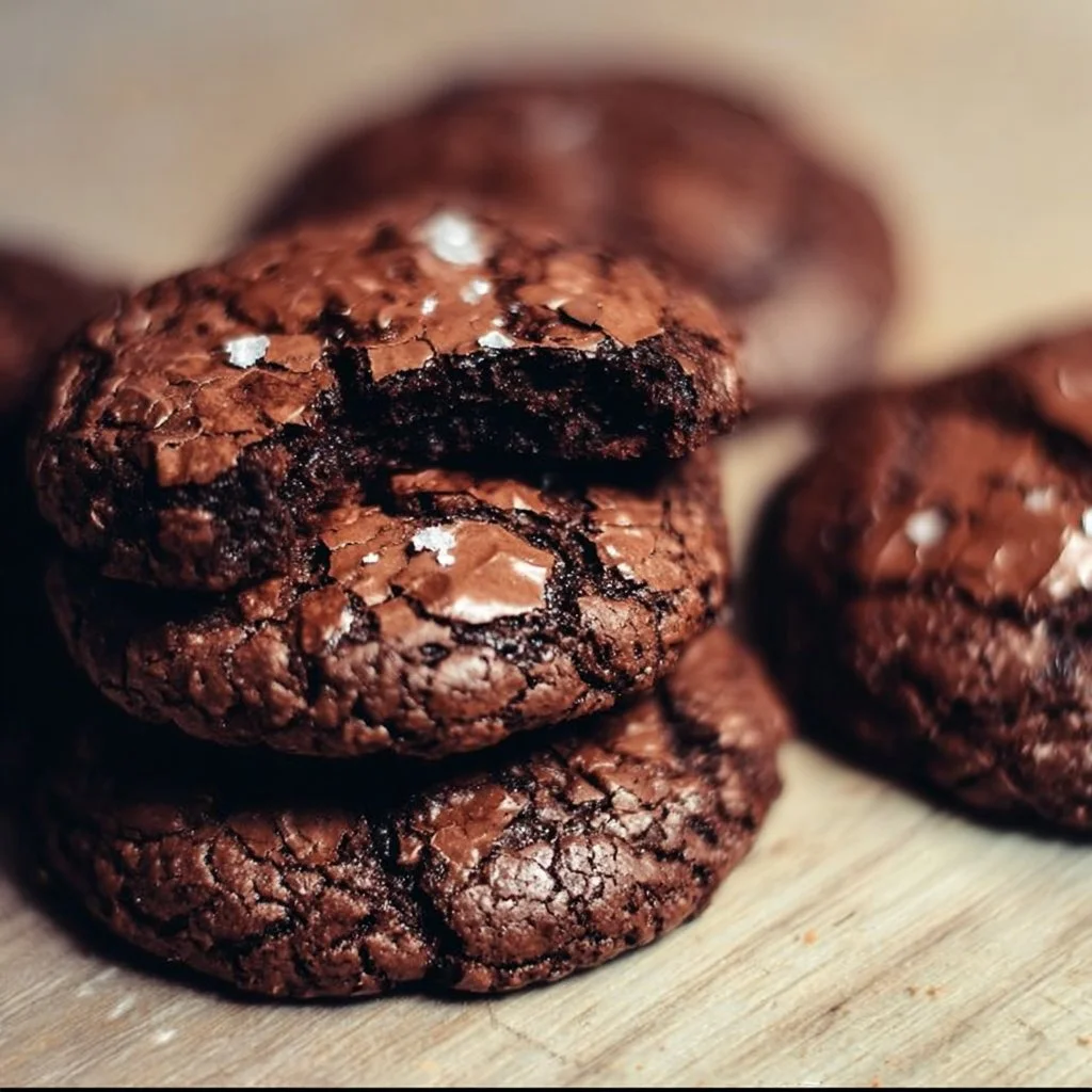 Gourmet brownie cookies with chocolate chips, freshly baked and served on a plate.