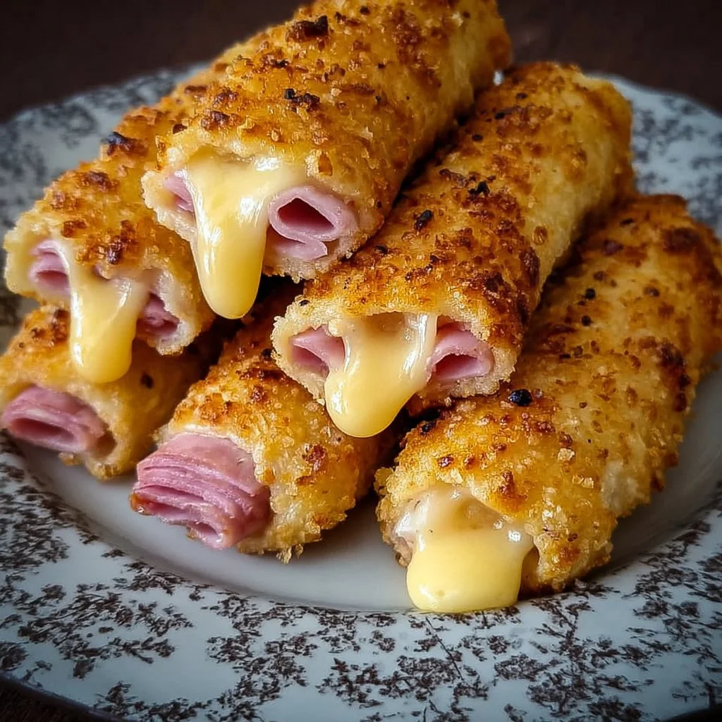 Ham and cheese sticks served as a delicious snack or appetizer
