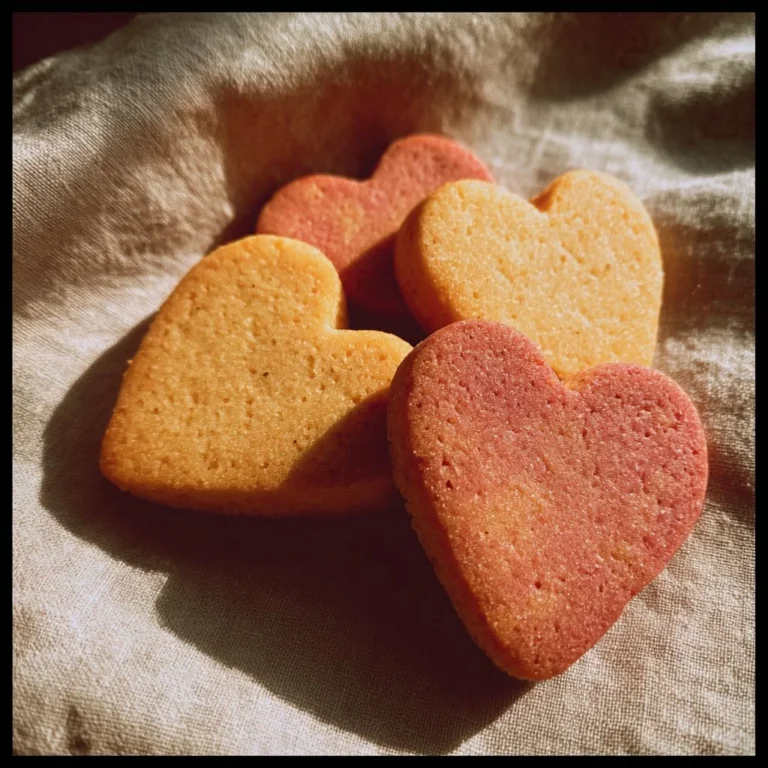 Heart-shaped slice and bake cookies arranged on a decorative plate