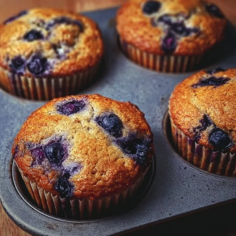 Hearty blueberry protein muffins freshly baked and ready to serve.