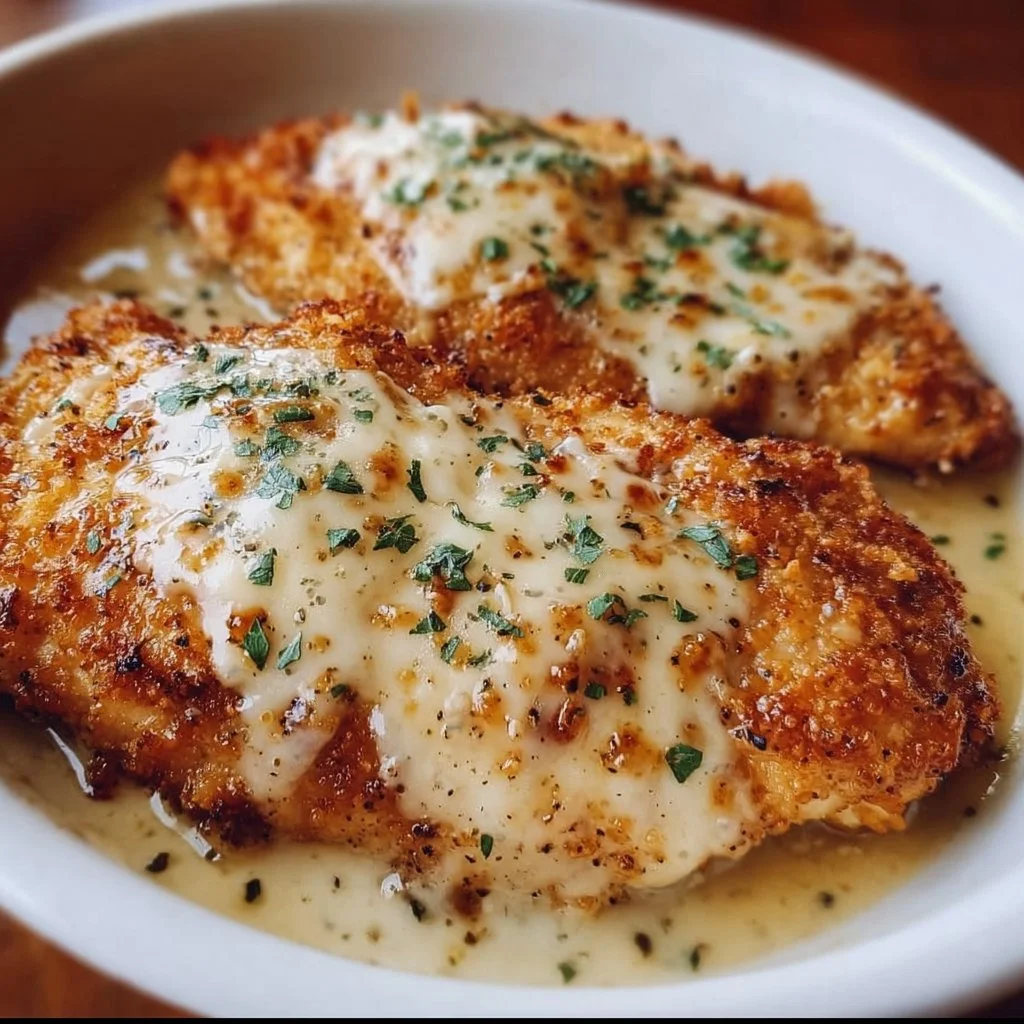 Delicious Longhorn Steakhouse Parmesan Chicken served with herbs and spices