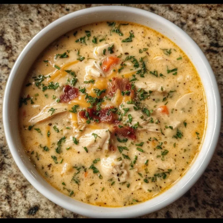 Bowl of Low Carb Crack Chicken Soup topped with green onions