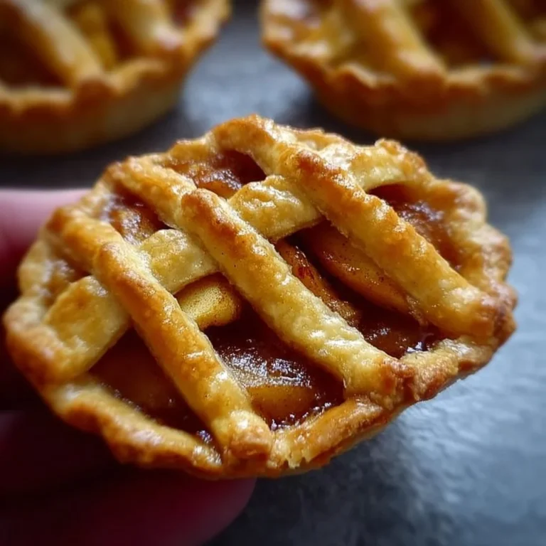 A tray of delicious mini apple pies with golden crusts and sugary topping.