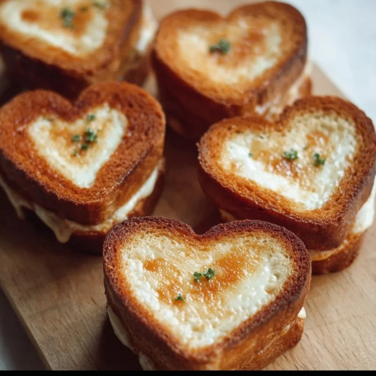 Delicious mini grilled cheese hearts served on a plate
