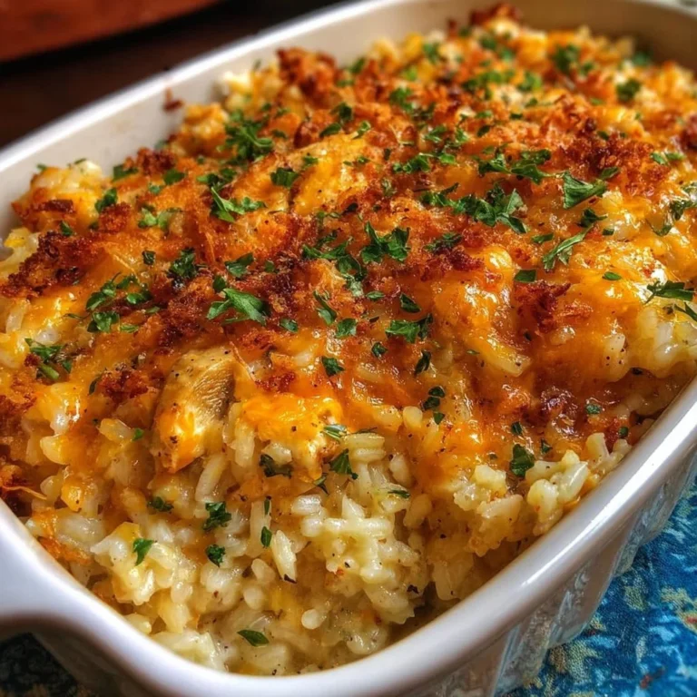 Pioneer Woman chicken rice casserole served in a bowl