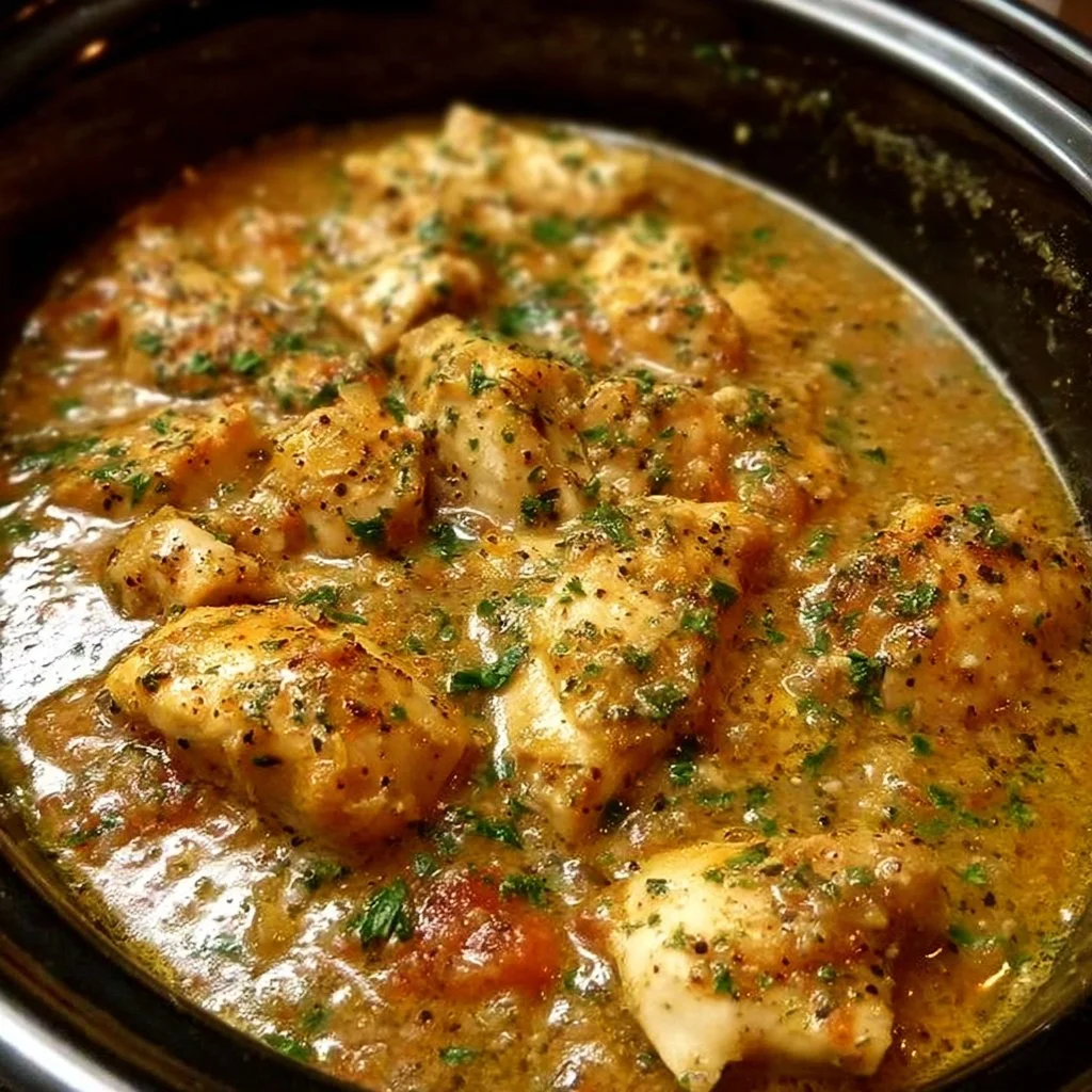 Delicious Ranch Chicken cooked in a crock pot for a flavorful meal.
