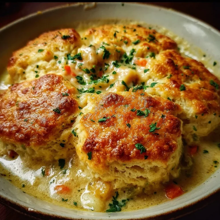 Delicious Red Lobster Biscuit Chicken Pot Pie served in a warm dish