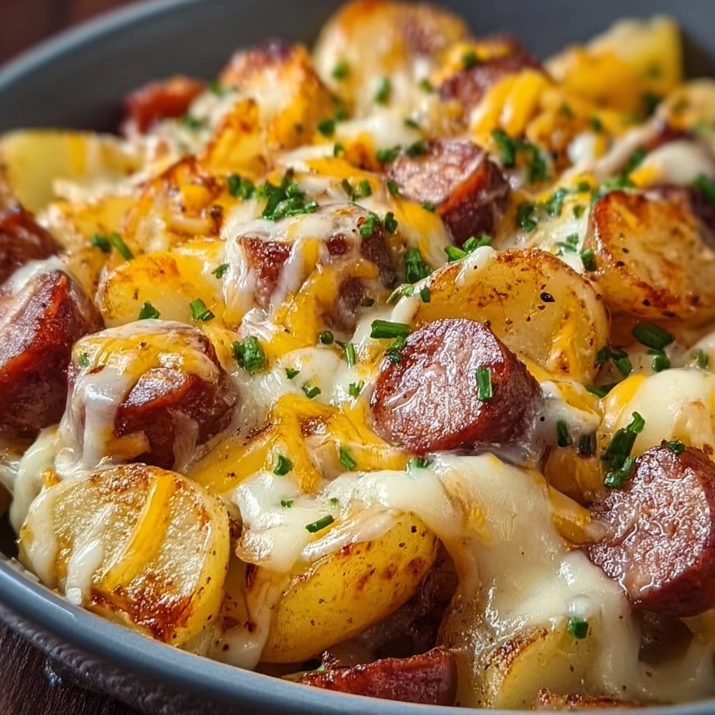 Cheesy Ranch Potatoes and Smoked Sausage