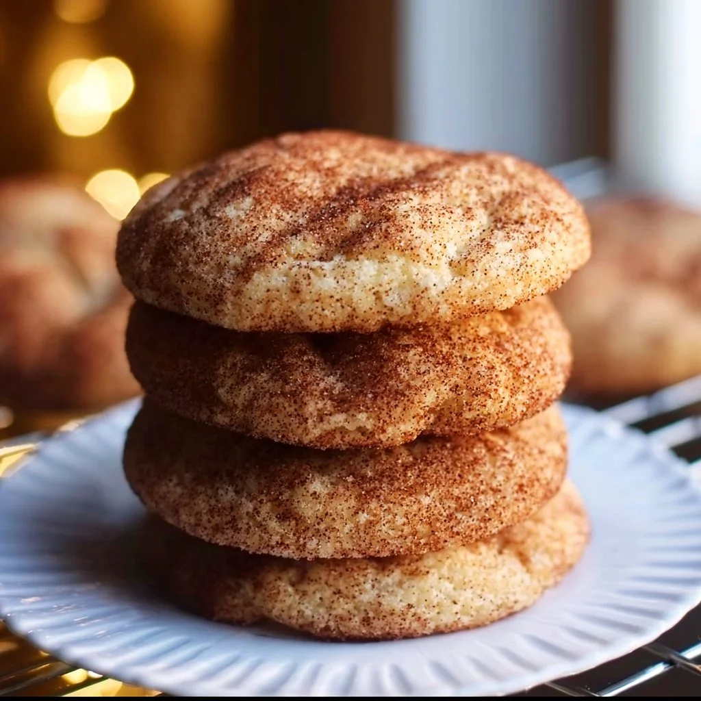 Delicious homemade Snickerdoodle cookies with cinnamon sugar topping