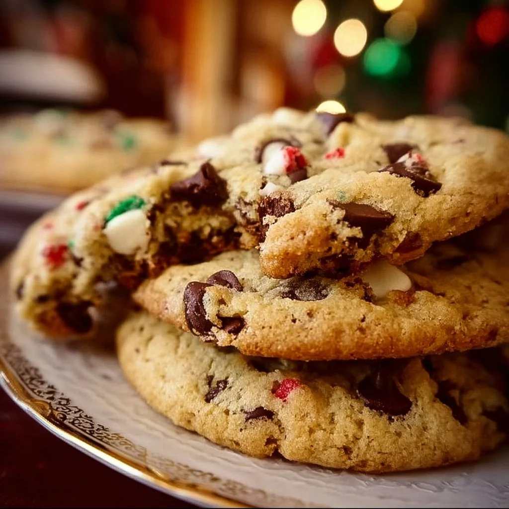 Winter Wonderland Chocolate Chip Cookies on a festive table
