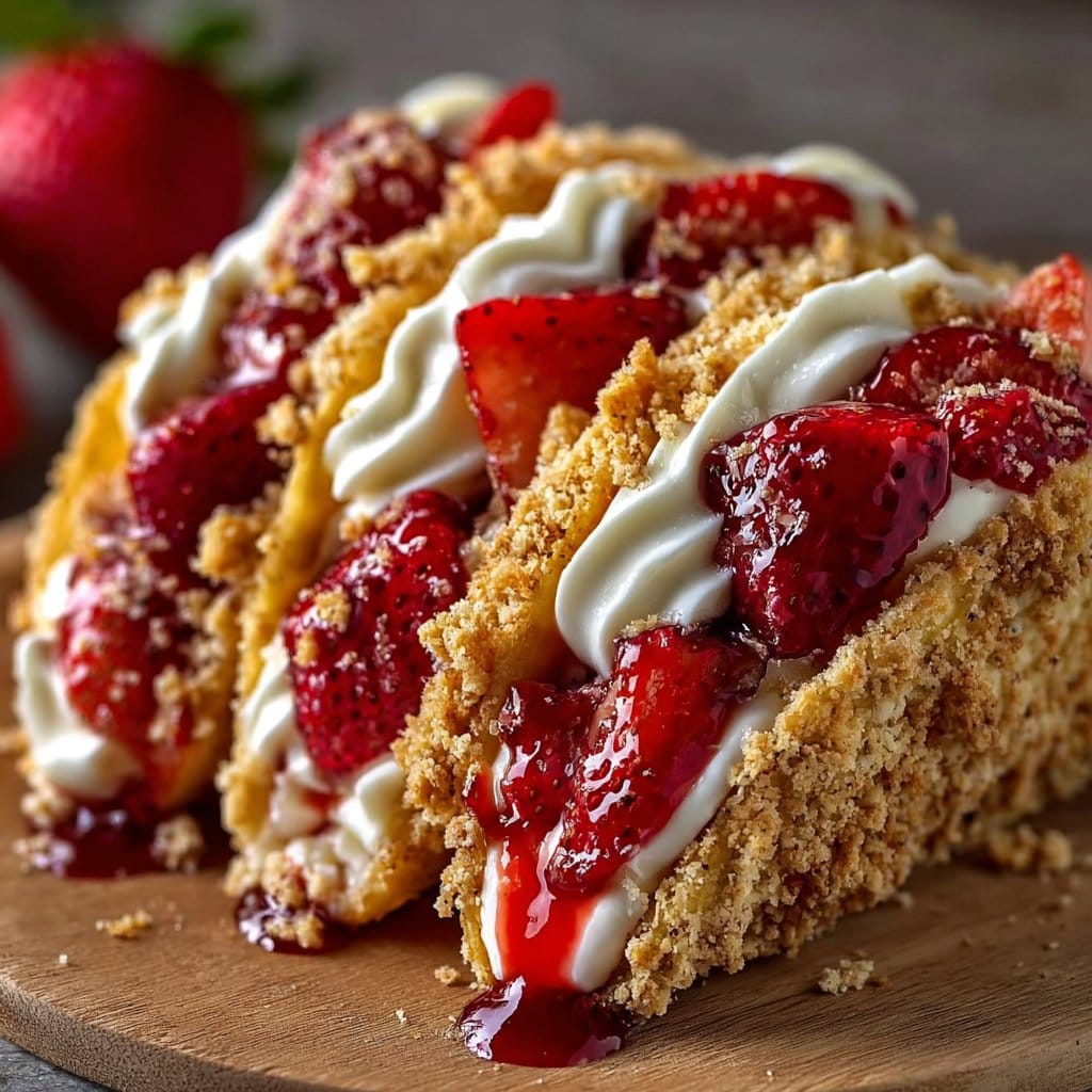 Strawberry Crunch Cheesecake Tacos