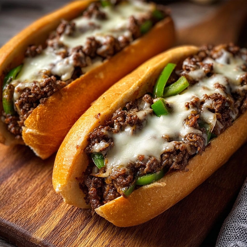 Ground Beef Philly Cheesesteaks