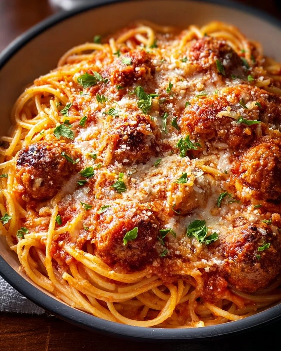 Baked Spaghetti and Meatballs