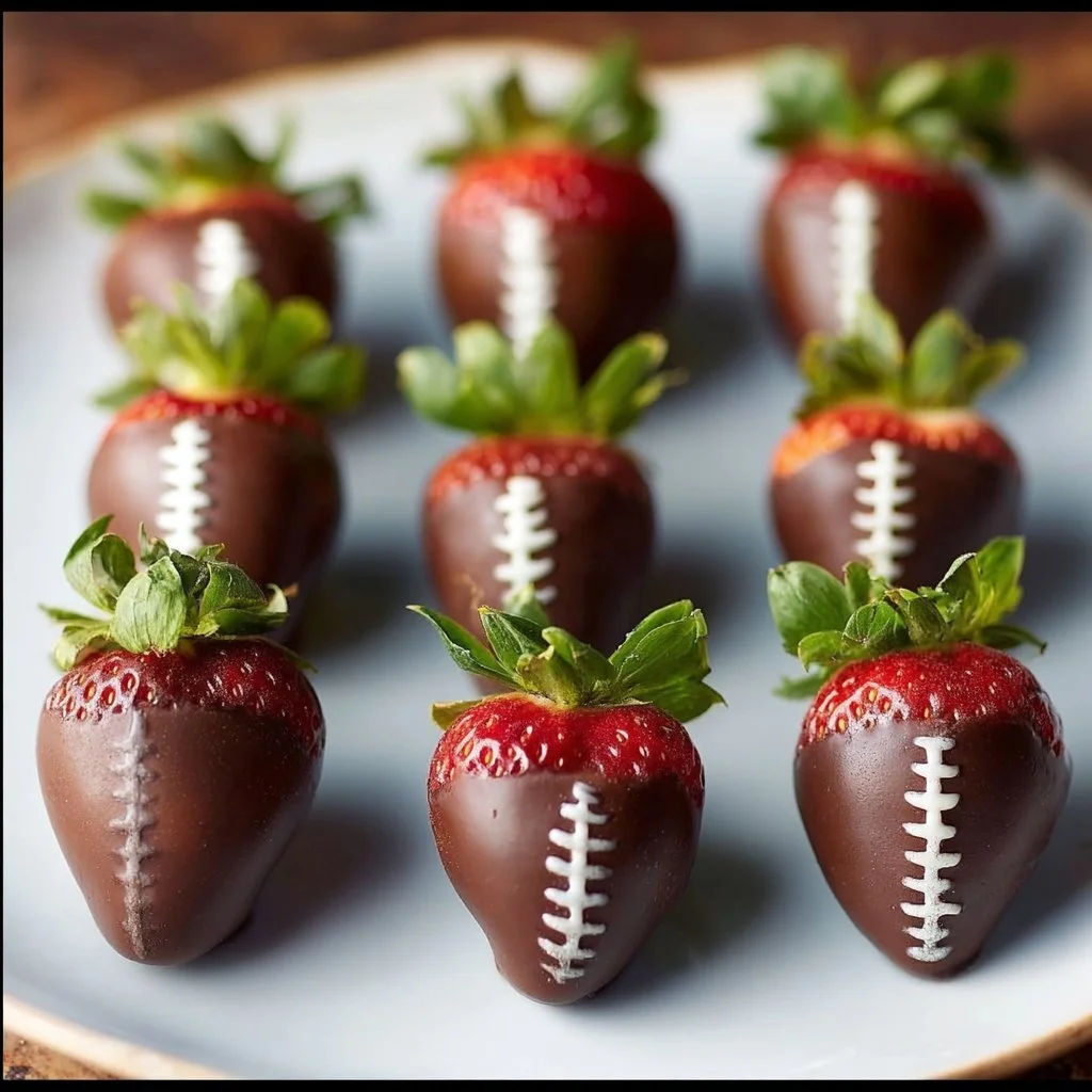 Delicious chocolate-dipped strawberries arranged elegantly on a platter.
