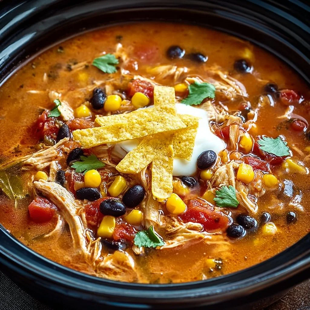 Crockpot Chicken Tortilla Soup