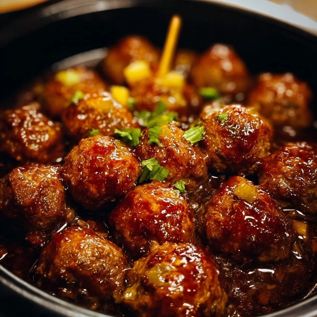 Delicious Crockpot Mississippi Meatballs served in a rich sauce