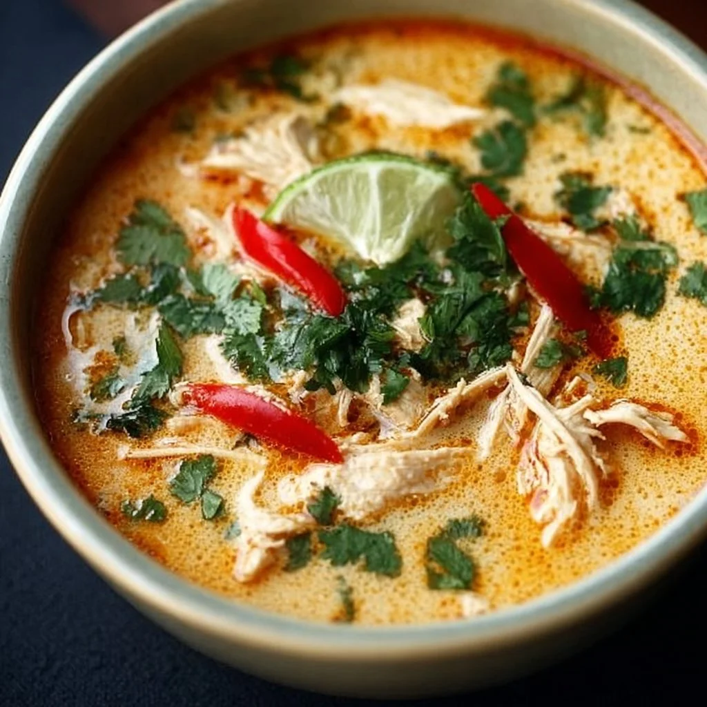 Crockpot Thai Coconut Chicken Soup