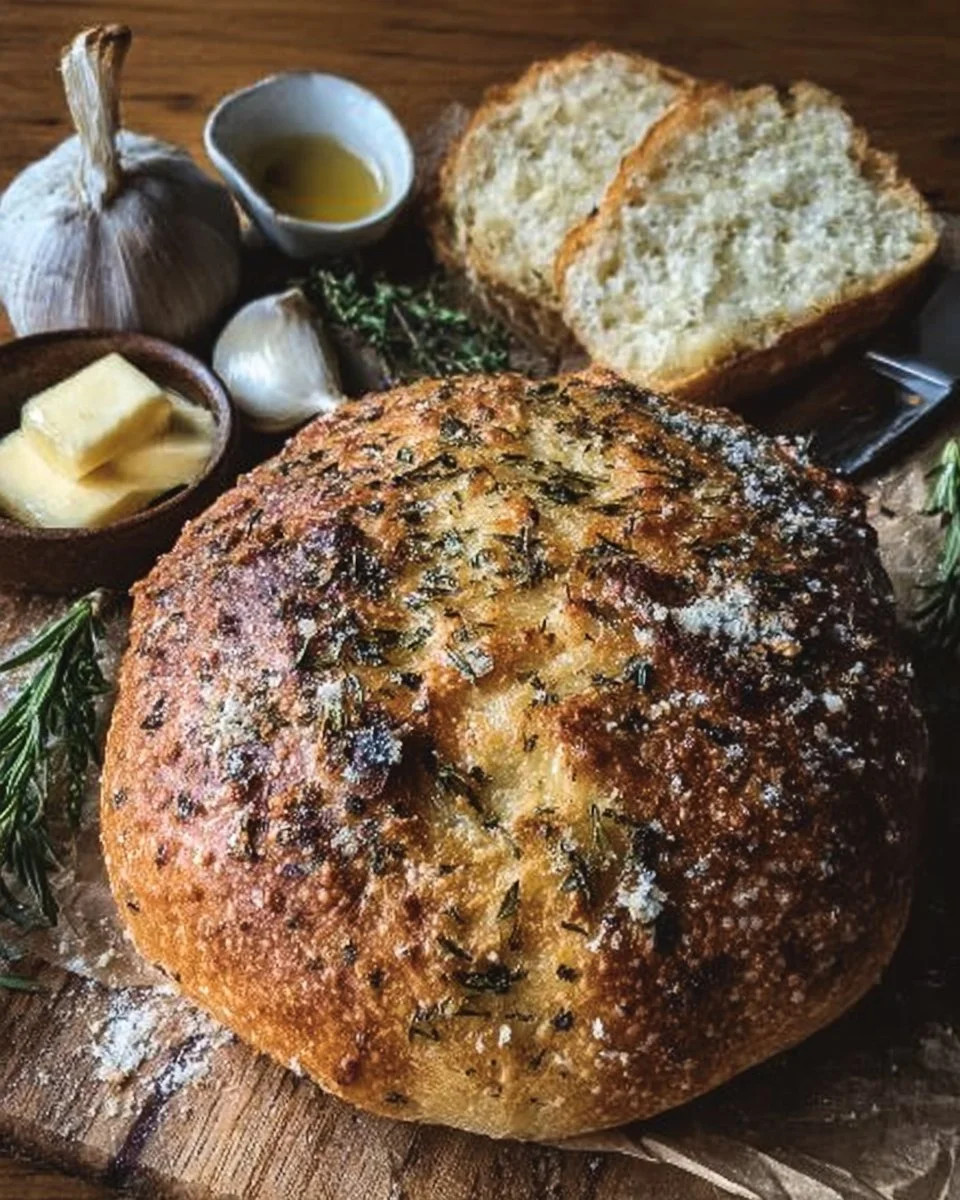 Freshly baked Italian Herbs and Cheese Bread with herbs and melted cheese