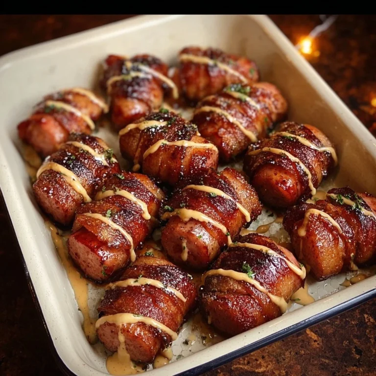 Delicious Mustard Hasselback Kielbasa Bites served on a platter