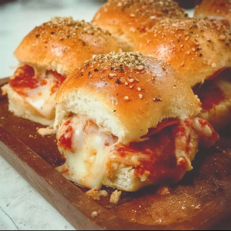 Delicious pizza sliders stacked on a plate, perfect for appetizers and snacks.