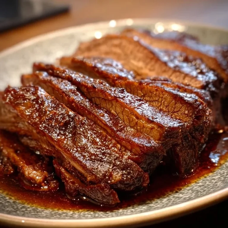 Delicious slow cooker beef brisket served with sides