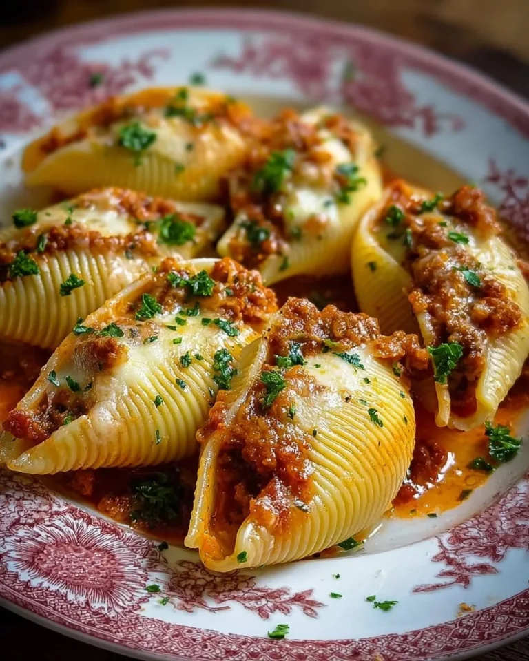 Delicious stuffed pasta shells filled with cheese and herbs